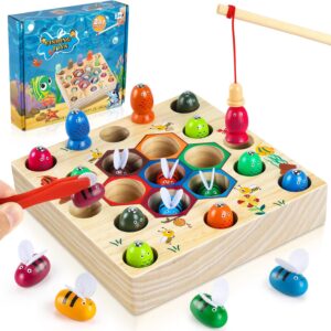 Jeu de pêche aimanté en bois Montessori
