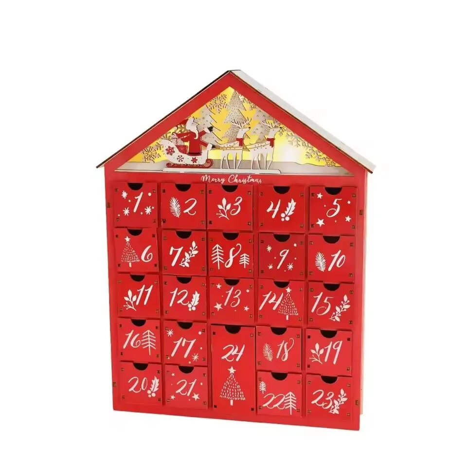 Calendrier de l'Avent en bois à remplir pour enfant