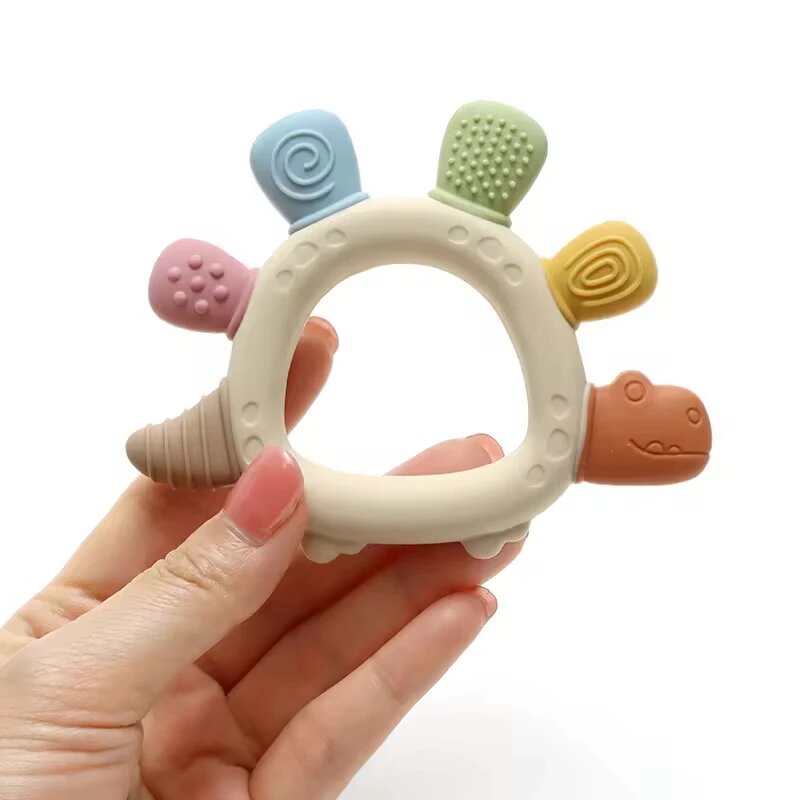 Coffret cadeau naissance Montessori hochet crochet, hochet de perles et anneau de dentition
