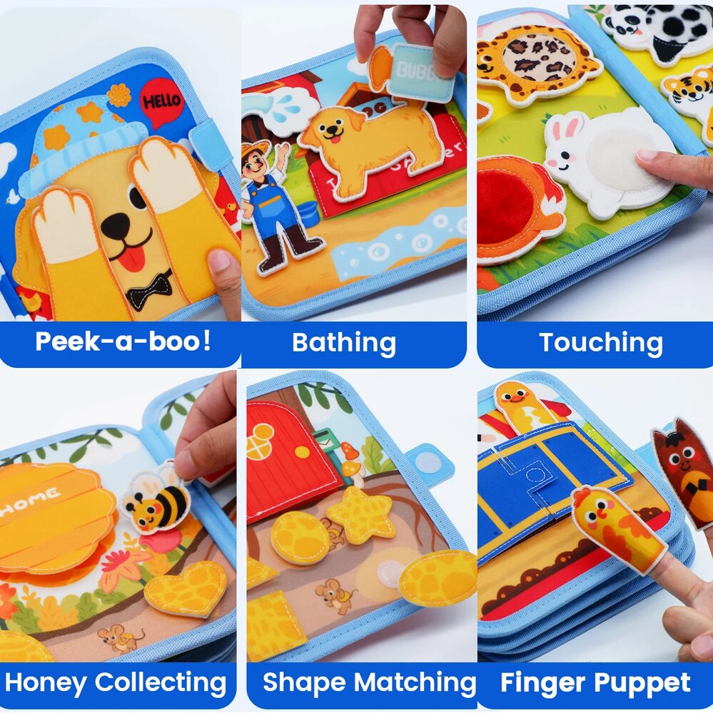 Livre sensoriel bébé en tissu Montessori