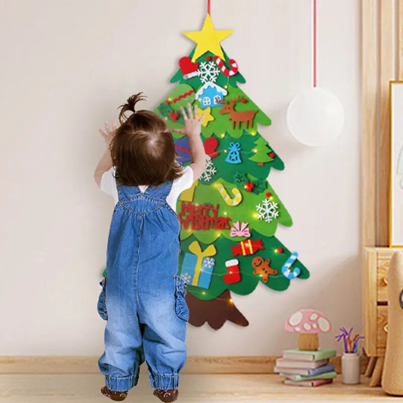 Sapin de Noël Montessori en feutrine pour enfant
