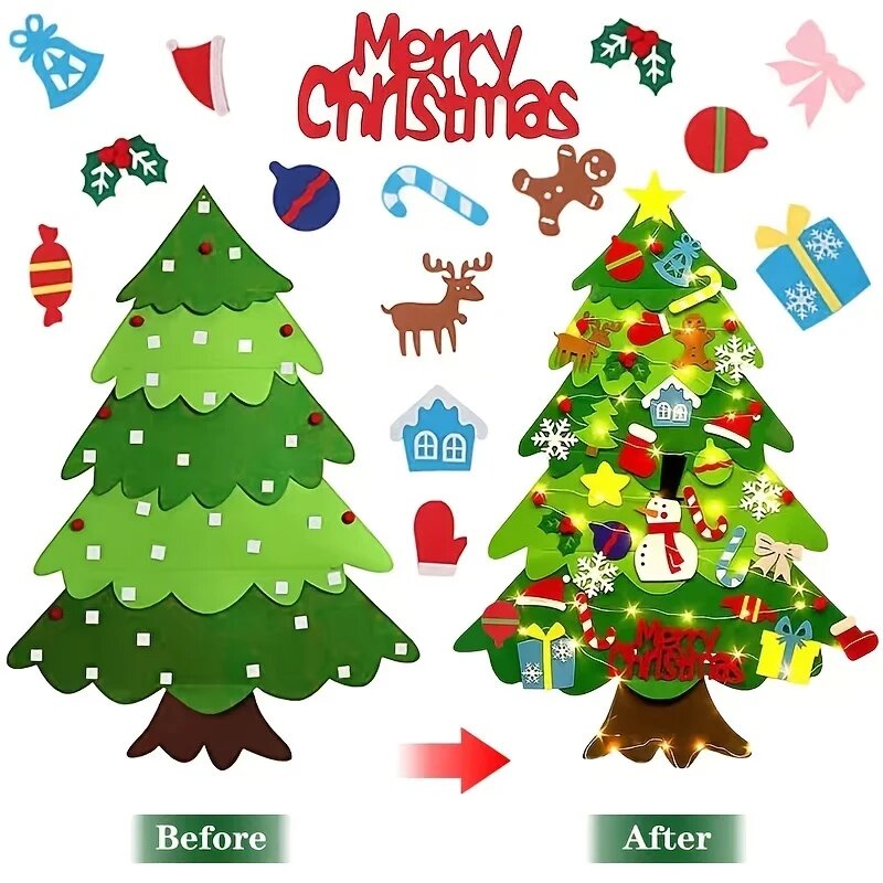 Sapin de Noël Montessori en feutrine pour enfant
