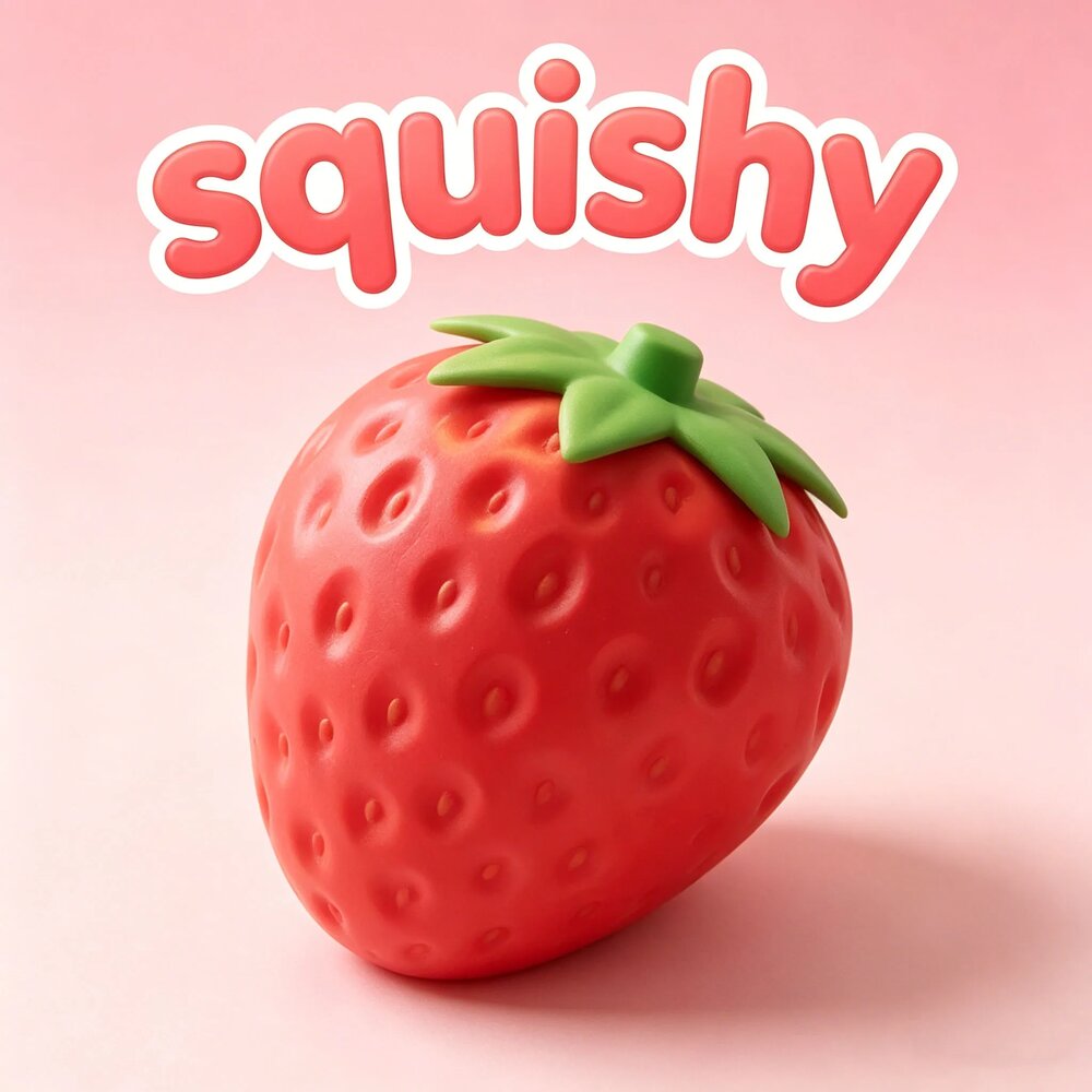 Squishy géant fraise à montée lente