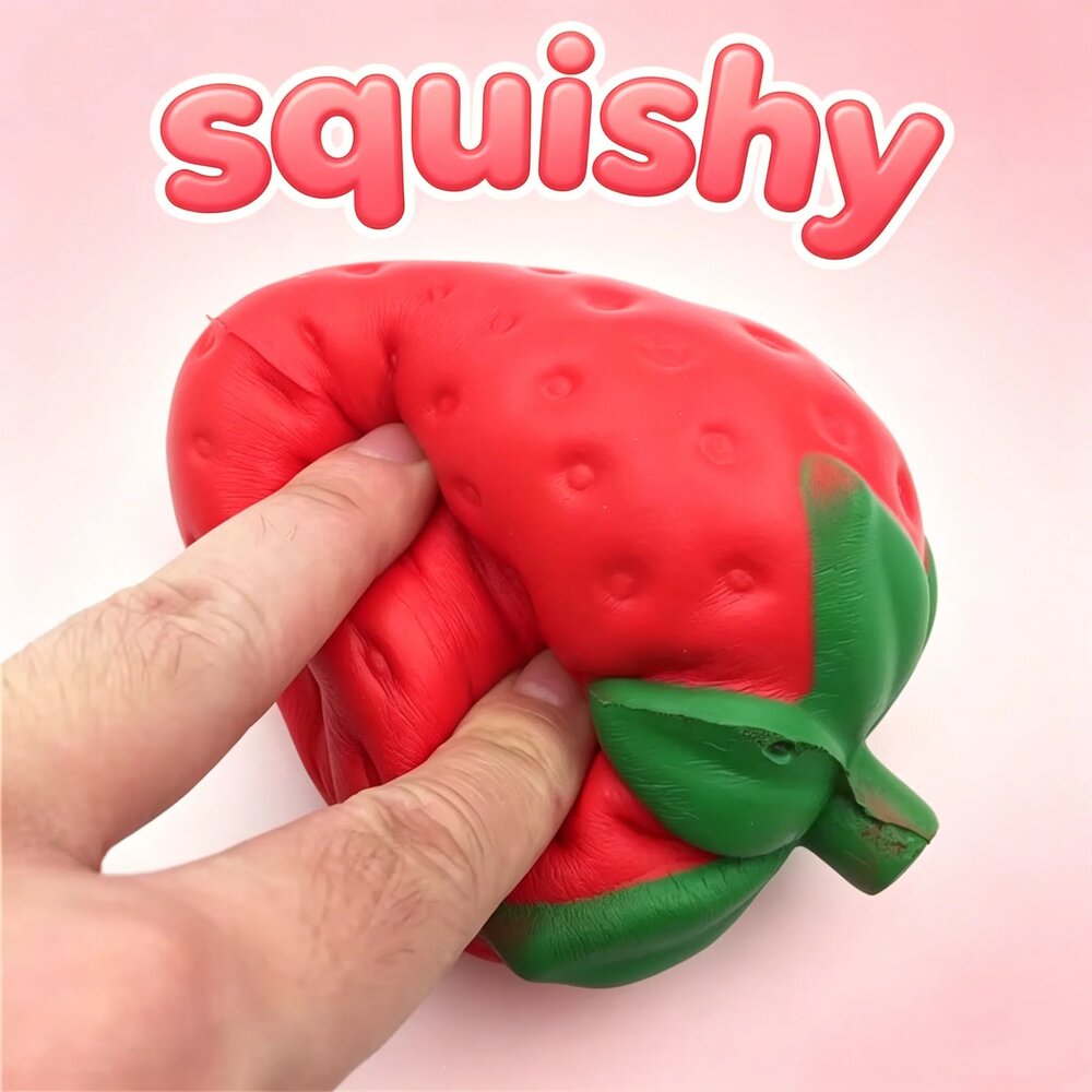 Squishy géant fraise à montée lente