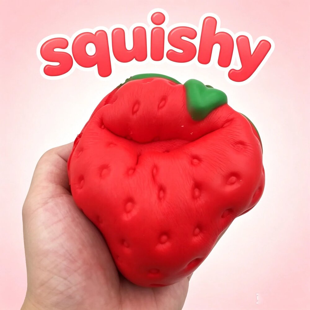Squishy géant fraise à montée lente